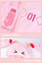 Load image into Gallery viewer, Moeyu: Sakura Future Squinting: Eyes Series Multifunctional Hooded Air Conditioning Blanket Pillow Warm Flannel Shawl-Moeyu-Makochan.store