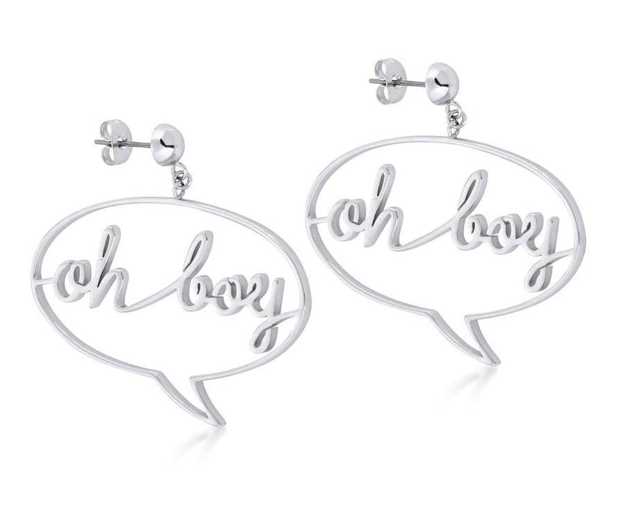 DISNEY MICKEY MOUSE - Oh Boy Earrings 'White Gold Plated'