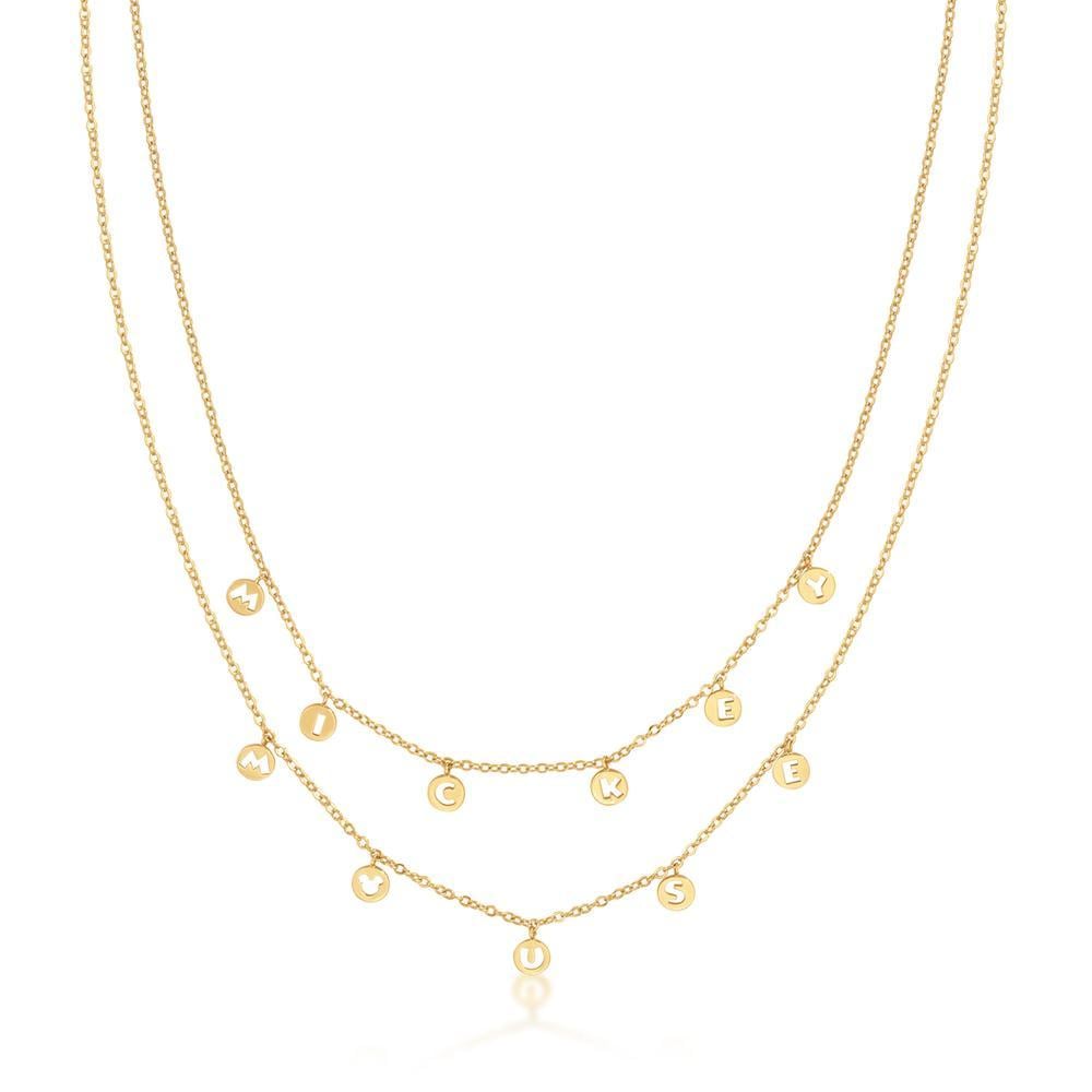 DISNEY MICKEY MOUSE - Word Necklace 'Gold Plated'