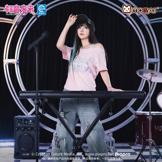 moeyu Hatsune Miku Rock Future Series Off-Shoulder T-Shirt