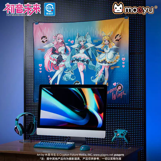 moeyu Hatsune Miku Synthesizer Wave Wings Series Tapestry