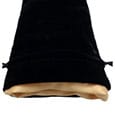 FanRoll Dice Bag Velvet Black with Gold Satin Small by FanRoll