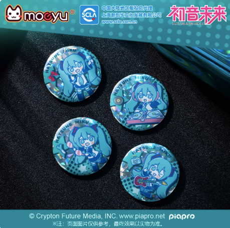 Moeyu Hatsune Miku Starry Live Series Badge | Sparkle Glitter Metal Pin - Moeyu - Makochan - Belgium - Europe