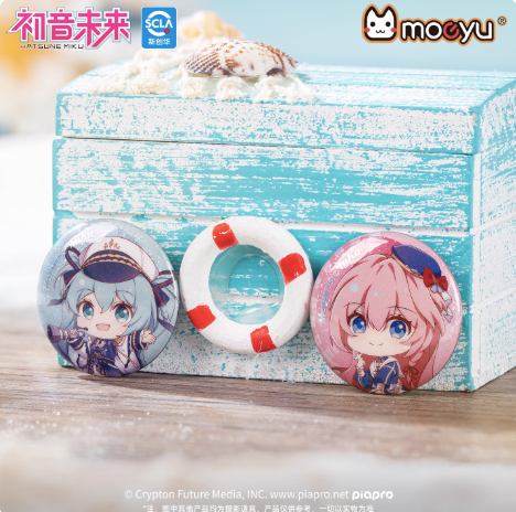 Moeyu Hatsune Miku 'Tidal Song' Mini Tin Pin Badge Set - Moeyu - Makochan - Belgium - Europe