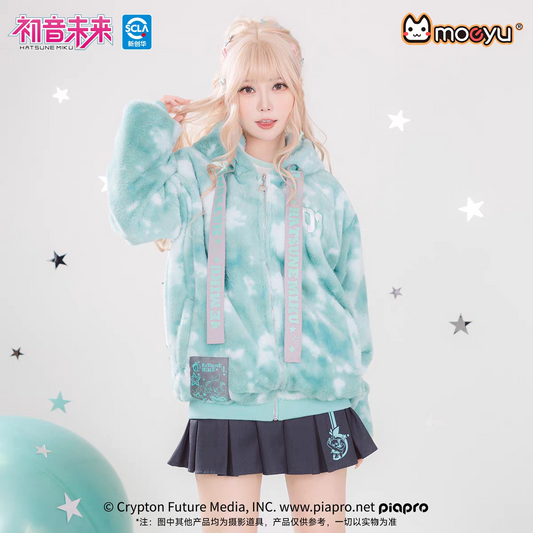 Moeyu Hatsune Miku "Millennium Ice Candy" Series Rabbit Ear Plush Jacket - Kawaii Oversized Winter Hooded Coat - Moeyu - Makochan - Belgium - Europe