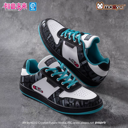 Moeyu Hatsune Miku "Neon Electronic Music" Techwear Sneakers - Unisex Autumn Casual Skate Shoes - Official Cyber-Style Vocaloid Footwear - Moeyu - Makochan - Belgium - Europe