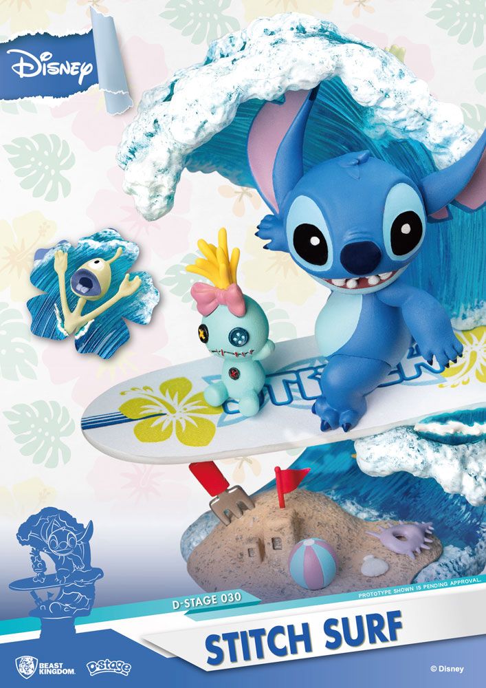 Beast Kingdom Toys Disney Summer Series D-Stage PVC Diorama Stitch Surf 15 cm | Makochan