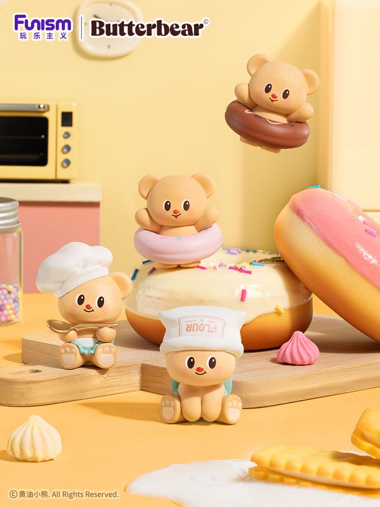 Funism Butterbear Baked with Love Series Mini Figures 3-Pack Chubby Face 9 cm Display (6) | Makochan
