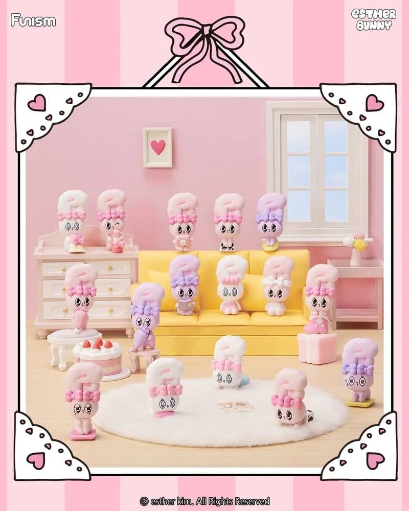 Funism Esther Bunny Blind Box Mini Figures Little Vlog Bunny Face Series 6 cm Display (6) | Makochan