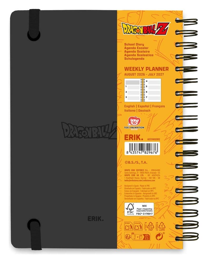 Grupo Erik Dragon Ball School Diary weekly planner 2026/2027 A5 | Makochan