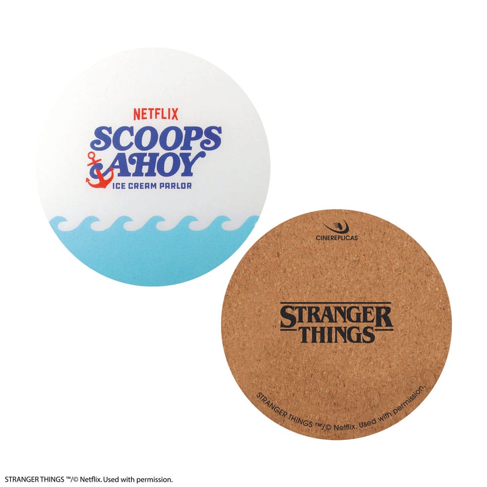 Cinereplicas Stranger Things Scoops Ahoy Coaster 4-Pack | Makochan