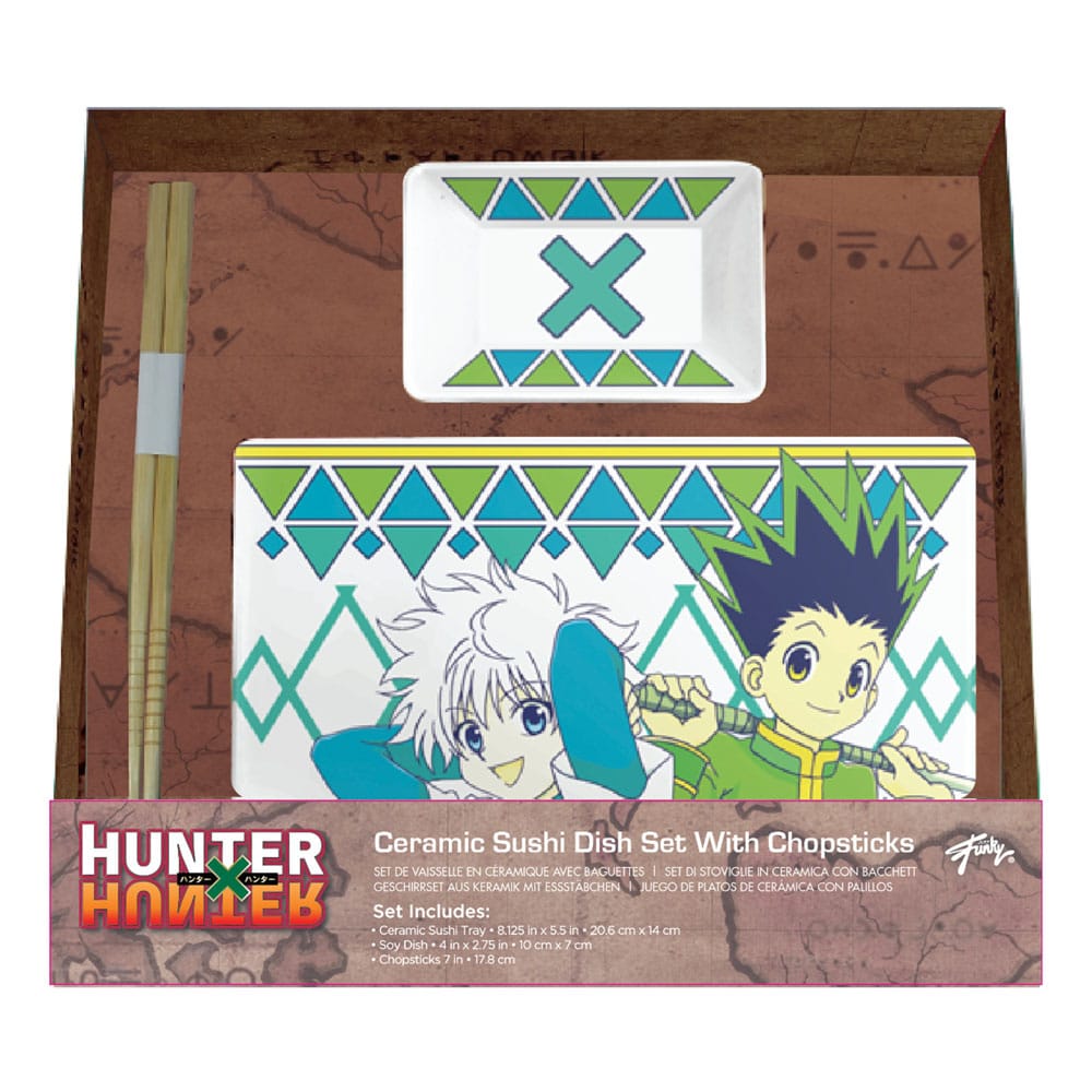 Just Funky Hunter x Hunter Ceramic Sushi Set with Chopsticks Gon & Killua | Makochan