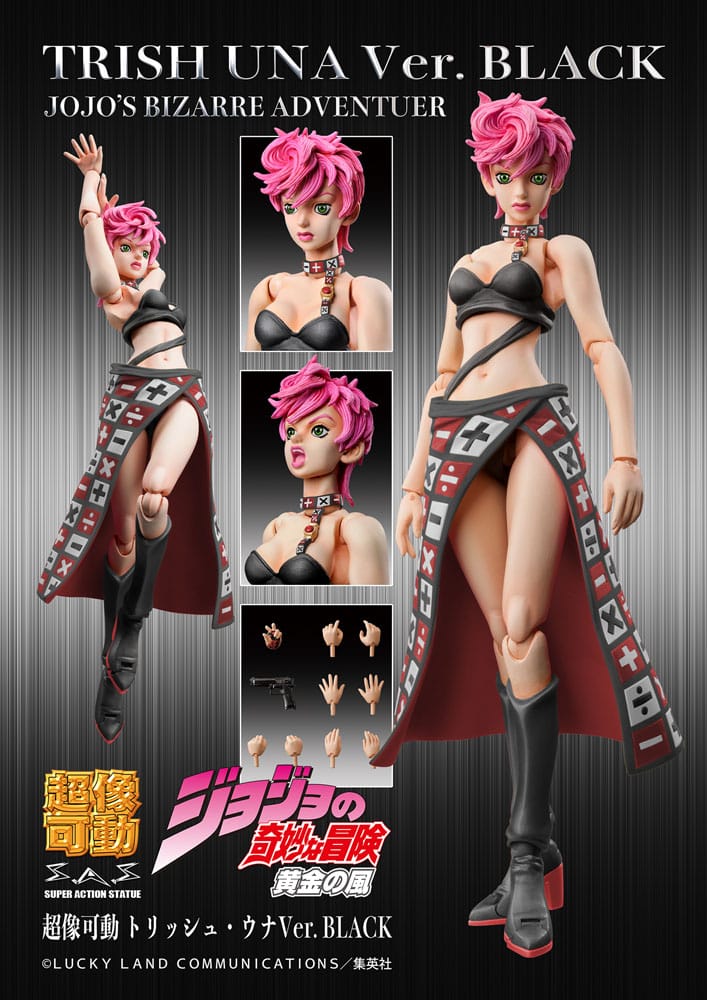 Medicos Entertainment JoJo's Bizarre Adventure Part 5 Super Action Action Figure Chozokado Trish Una Black Ver. 15 cm