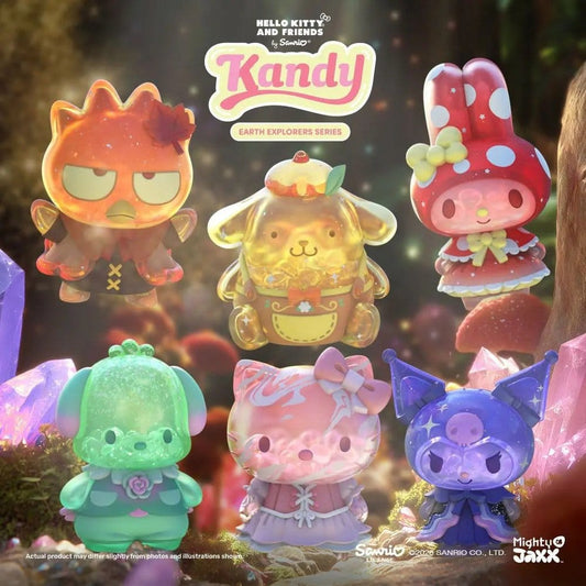 Mighty Jaxx Sanrio Earth Explorer Series Kandy 4 inch Vinyl Figure Blind Box Display (6) | Makochan