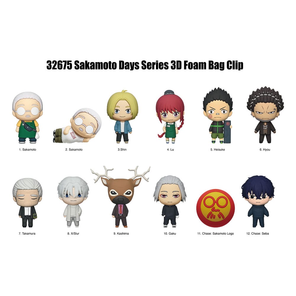 Monogram Int. Sakamoto Days 3D Foam Bag Clips Series 2 Display (24) | Makochan