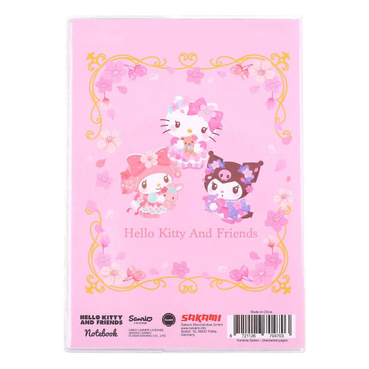 Sakami Merchandise Sanrio Notebook Hello Kitty & Friends Sakura Series Holographic Checkered | Makochan