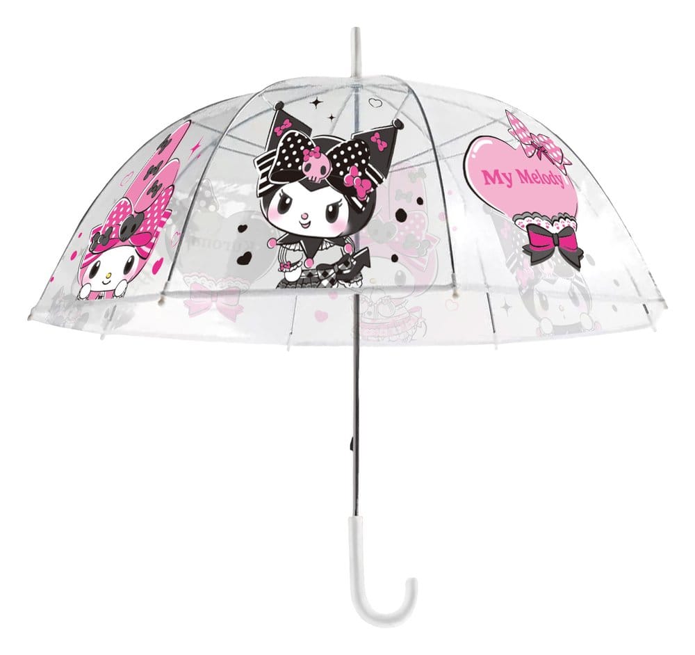 Sakami Merchandise Sanrio Pink Black Party Series Umbrella Kuromi & My Melody Transparent | Makochan