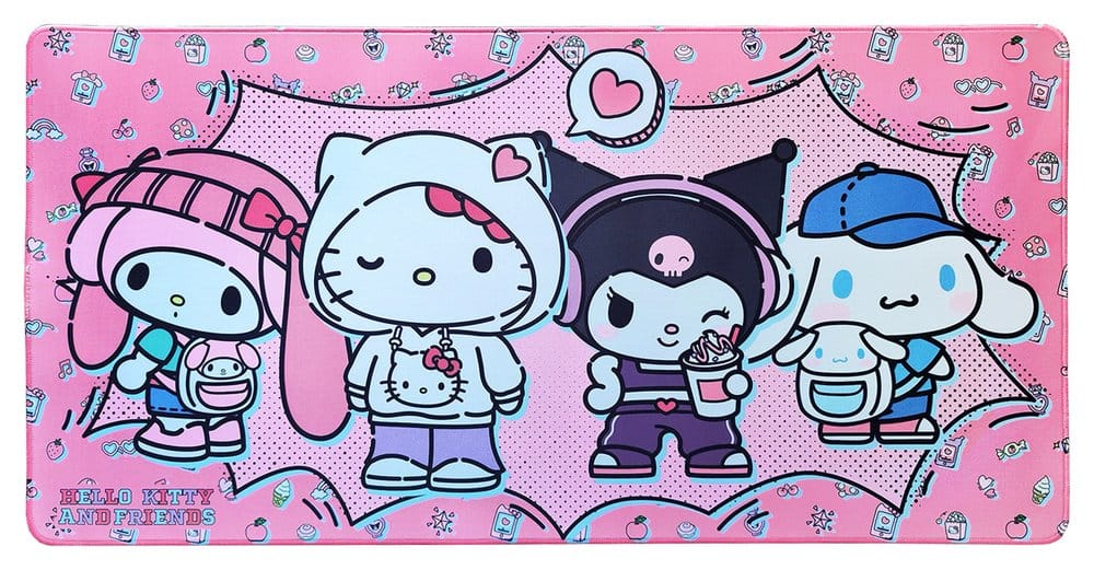 Sakami Merchandise Sanrio Pink Black Party Series XXL Mousepad Hello Kitty & Friends Pop | Makochan