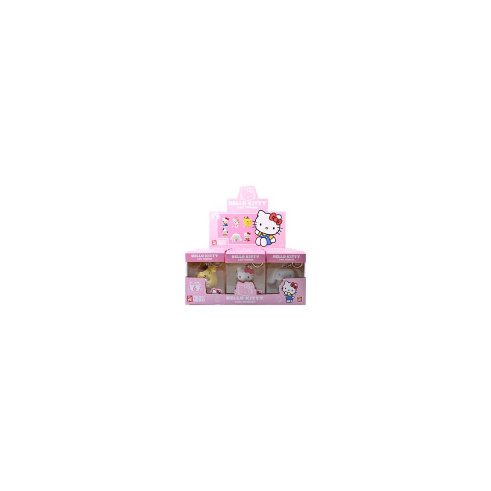 YuMe Toys Sanrio Pocket Hero Keychain Hello Kitty and Friends Display (12) | Makochan