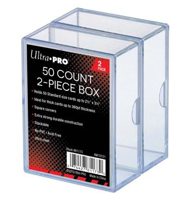 Ultra Pro UP - 2-Piece Storage Box - for 50 Cards - Clear (2 Boxes) | Makochan