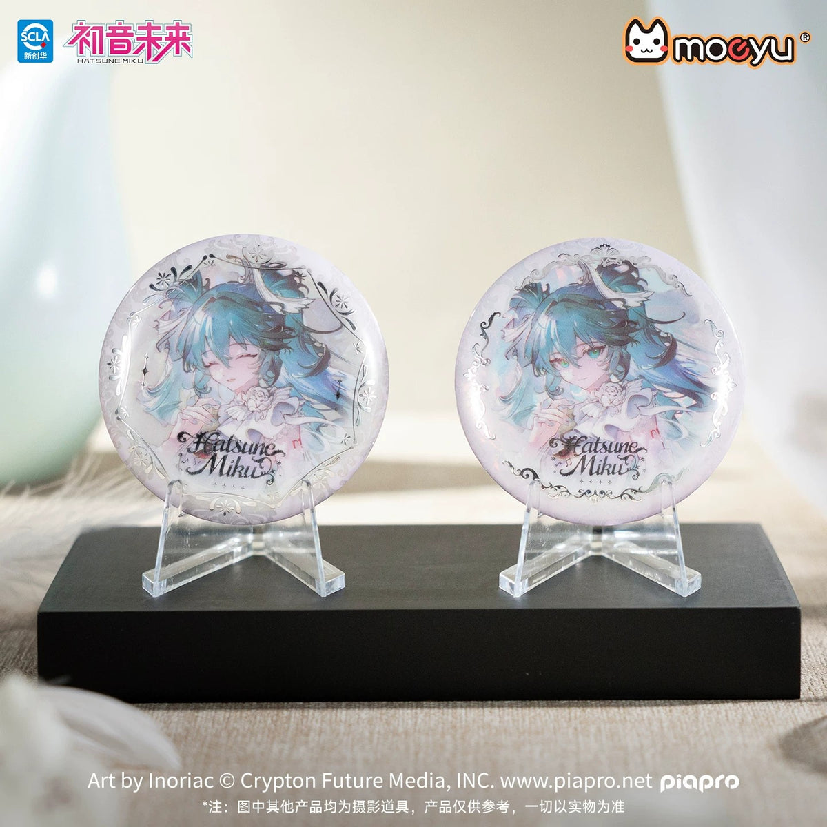 Moeyu Hatsune Miku Flowers & Birds Maiden Tinplate Badge - official Moeyu product image