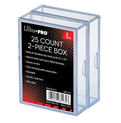 Ultra Pro UP - 2-Piece Storage Box - for 25 Cards - Clear (2 Boxes) | Makochan