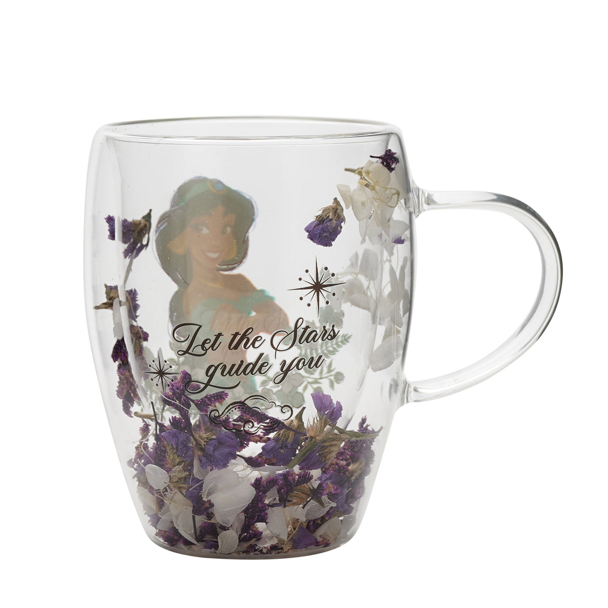DISNEY PRINCESS - Jasmine - Glass with Dried Flowers 10oz