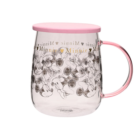 DISNEY - Minnie - Glass Mug with Lid 18oz