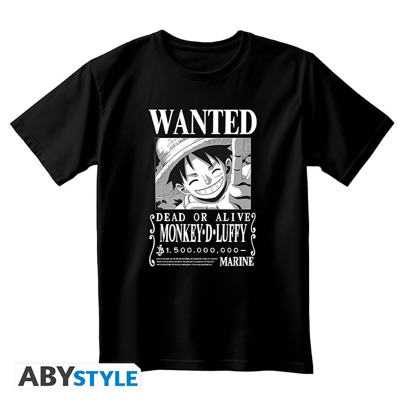 One Piece – T-Shirt Wanted Luffy Unisex Black (XS)