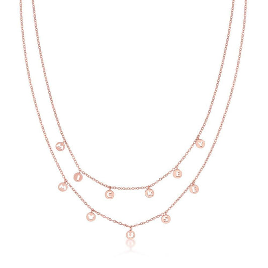 DISNEY MICKEY MOUSE - Word Necklace 'Rose Gold Plated'