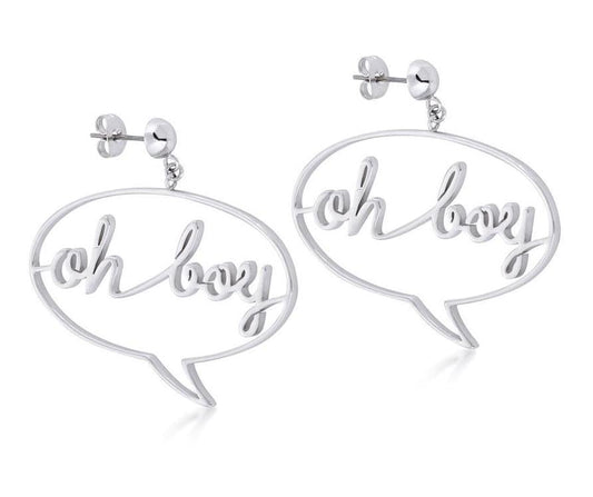 DISNEY MICKEY MOUSE - Oh Boy Earrings 'White Gold Plated'