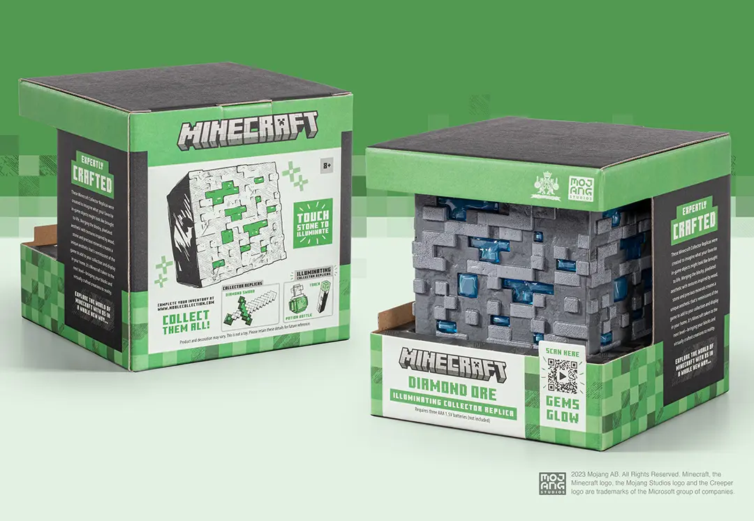 MINECRAFT - Luminous Diamond Ore - Collector Replica 10cm