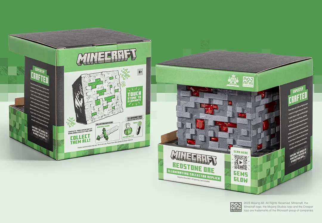 MINECRAFT - Luminous Redstone Ore - Collector Replica 10cm