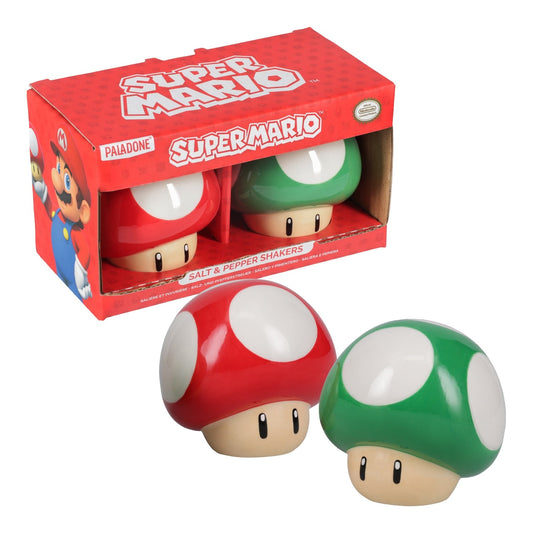 SUPER MARIO - Mushrooms - Salt and Pepper Shakers Set