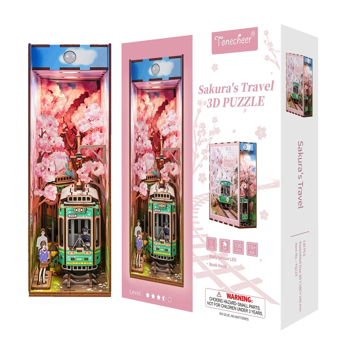 Book Nook Kit – Diy- Sakura's Travel – 130pcs + LED Light