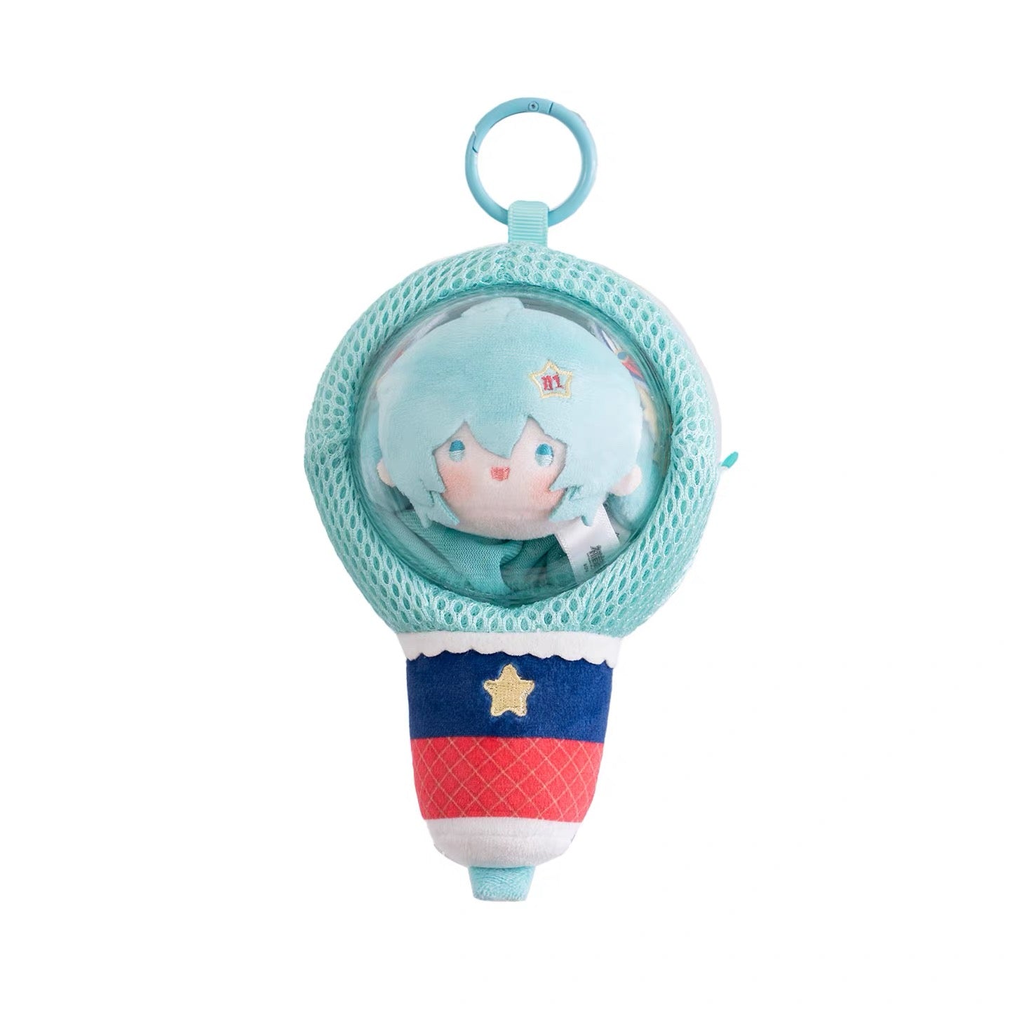 moeyu Hatsune Miku Starry Voice Microphone Plush Keychain
