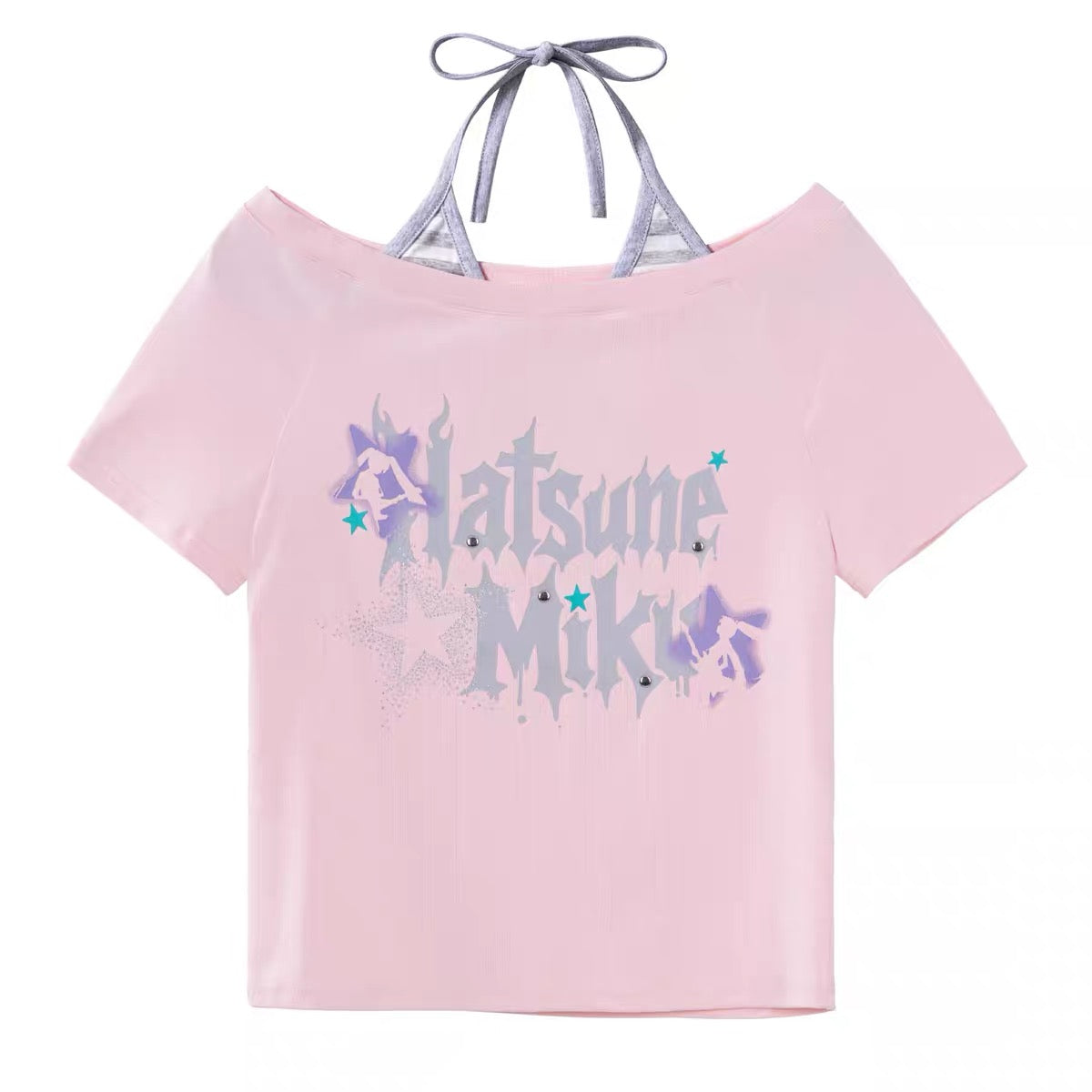 moeyu Hatsune Miku Rock Future Series Off-Shoulder T-Shirt