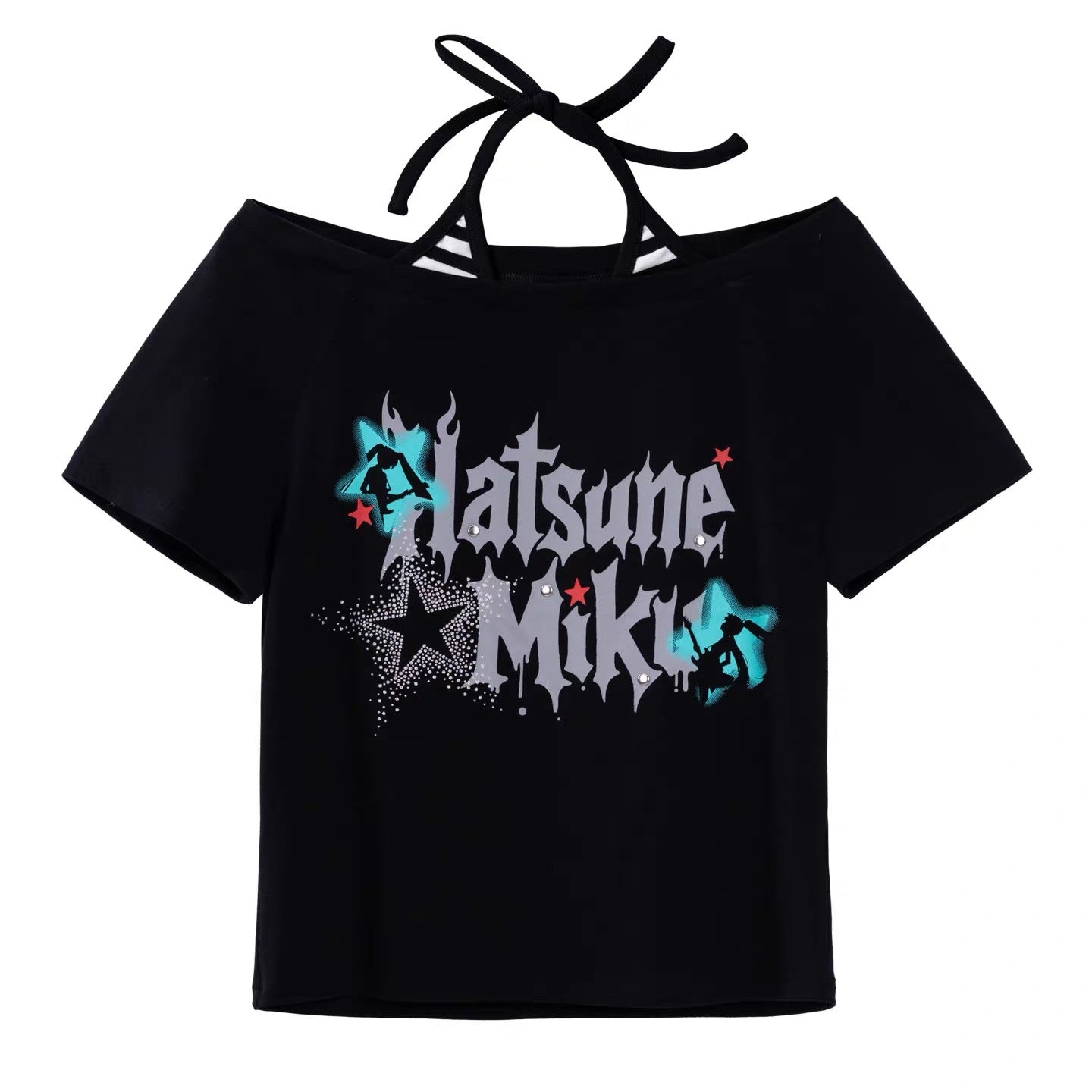 moeyu Hatsune Miku Rock Future Series Off-Shoulder T-Shirt