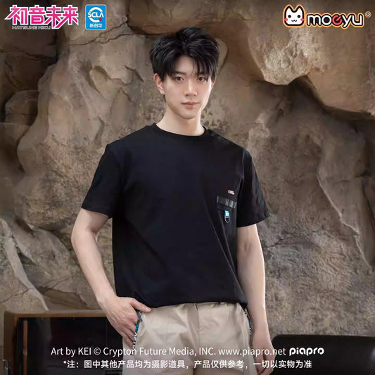 Moeyu Hatsune Miku "Neon Electronic Music" Summer T-Shirt - 100% Pure Cotton Unisex Short-Sleeve Tee - Official Vocaloid Cyber-Style Streetwear - Moeyu - Makochan - Belgium - Europe