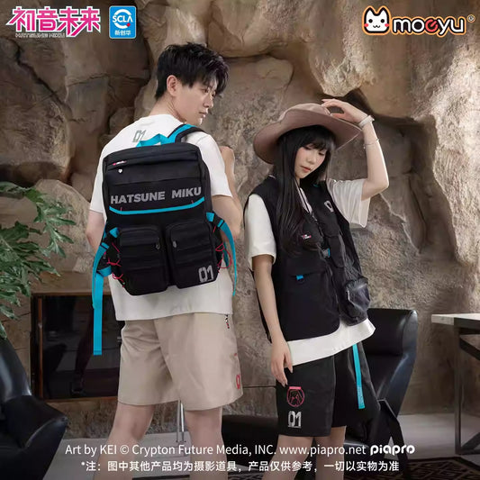 Moeyu Hatsune Miku "Neon Electronic Music" Techwear Backpack - Large Capacity Multi-Functional Commuter & Travel Bag - Official Cyber-Vocaloid Rucksack - Moeyu - Makochan - Belgium - Europe