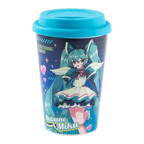 Moeyu Hatsune Miku Synthesizer Wave-Shaped Ceramic Cup With Lid | Cute Anime Miku Mug & Water Bottle