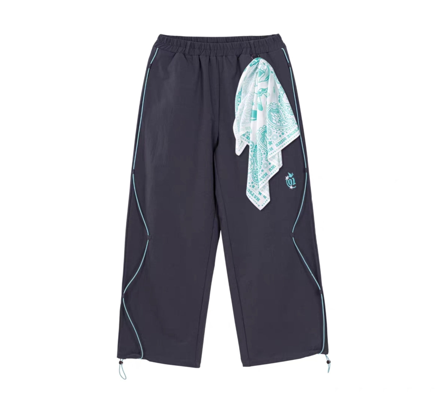Moeyu Hatsune Miku "Millennium Ice Candy" Contrast Cargo Pants - Y2K Wide-Leg Trousers with Detachable Scarf - Moeyu - Makochan - Belgium - Europe