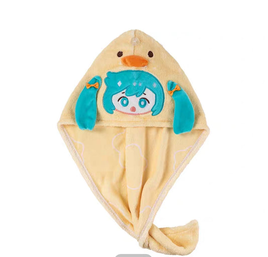 Moeyu Hatsune Miku "Pajama Party" Series Hair Drying Cap - Super Absorbent Microfiber Quick-Dry Bath Hat - Moeyu - Makochan - Belgium - Europe