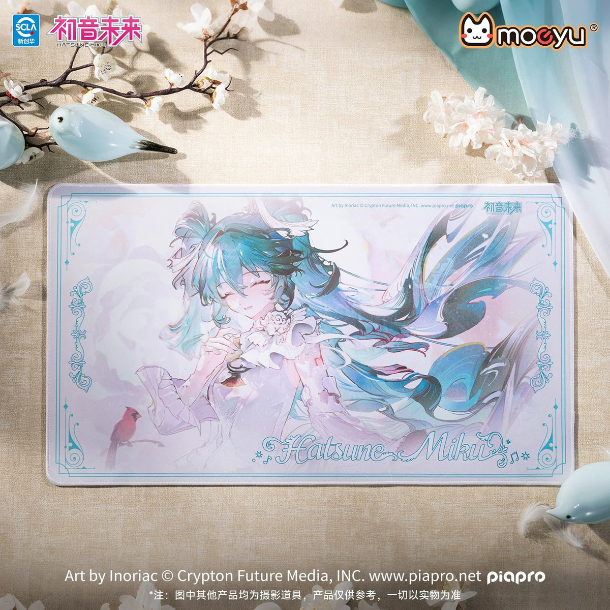 Moeyu Hatsune Miku Flowers & Birds Maiden Mouse Pad - official Moeyu product image