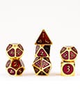 FanRoll Dice Set Gold with Purple Enamel (7) by FanRoll