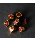 FanRoll Dice Set Gold with Purple Enamel (7) by FanRoll