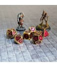 FanRoll Dice Set Gold with Purple Enamel (7) by FanRoll