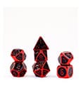 FanRoll Dice Set Red with Black Enamel (7) by FanRoll