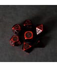 FanRoll Dice Set Red with Black Enamel (7) by FanRoll