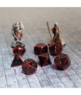 FanRoll Dice Set Red with Black Enamel (7) by FanRoll